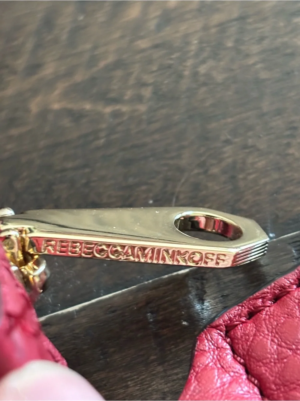 Rebecca Minkoff Red Crossbody Unlined Leather Purse with Silver Studs - Picture 6 of 10